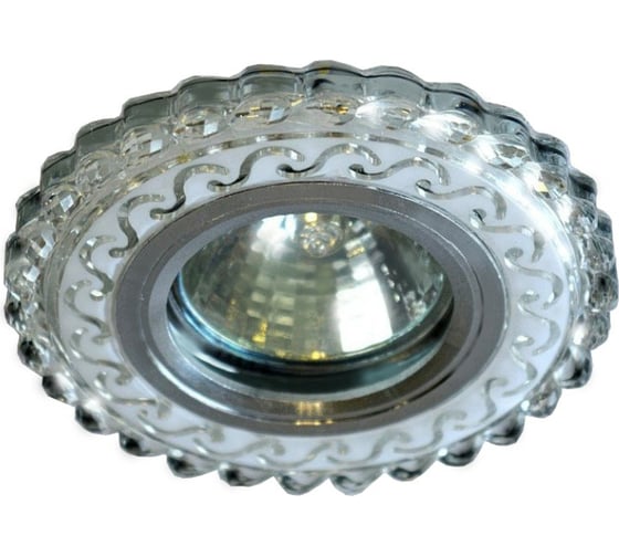 Встраиваемый светильник IMEX MR16+LED 3W 4000K ПОЛИКРИСТАЛЛ, AL/CLEAR+WH IL.0027.1715 1