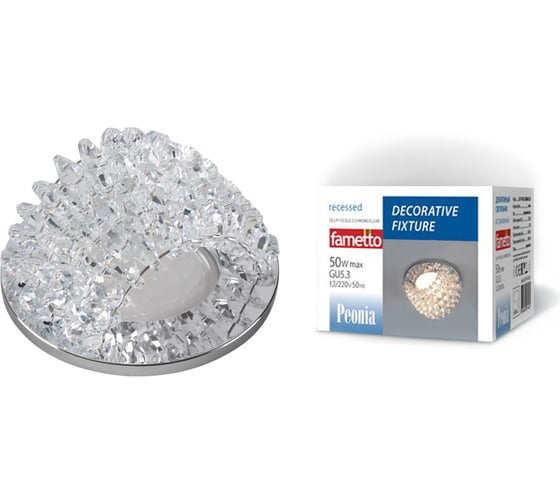 Встраиваемый декоративный светильник Fametto DLS-P110, GU5 3, CHROME CLEAR 10732 1