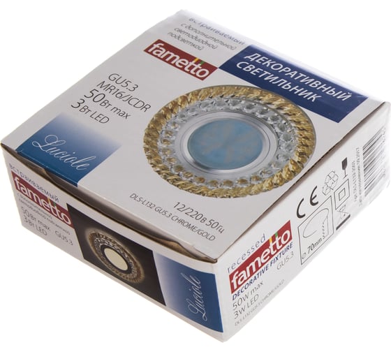 Встраиваемый декоративный светильник Fametto серия Luciole DLS-L132, GU5,3, CHROME GOLD UL-00002718