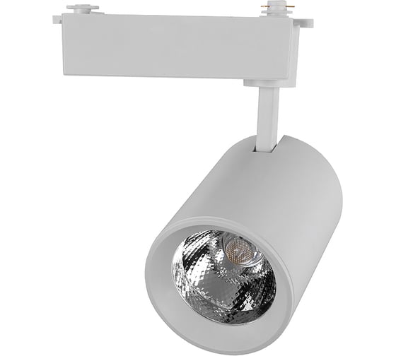 Трековый светодиодный светильник General Lighting Systems 30 Вт 1 фаза IP20, 95х140х190мм, GTR-30-1-IP20 белый 580005 1