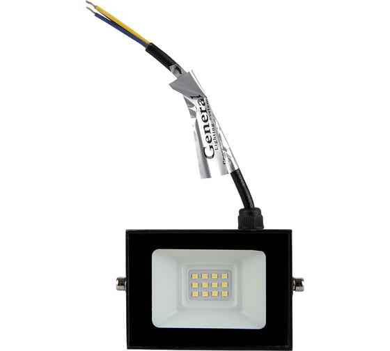 Светодиодный прожектор General Lighting Systems 10Вт 860Лм 6500К Холодный белый свет IP65 Черный GTAB-10BT-IP65-6500 403109