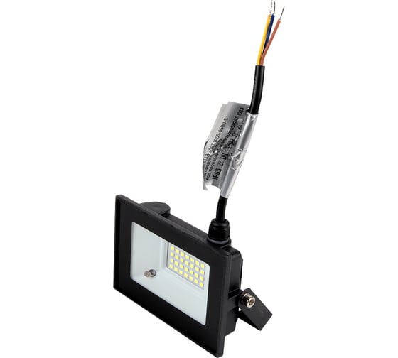 Светодиодный прожектор с микроволновым датчиком General Lighting Systems 30Вт 1650Лм 6500К Холодный белый свет IP65 Черный GTAB-30-IP65-6500-S 403600