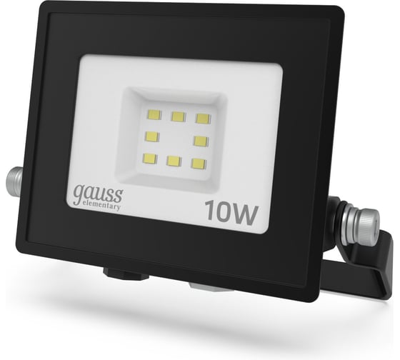 Светодиодный прожектор Gauss Elementary 10W 850lm 6500К IP65 PROMO черный 613100310P