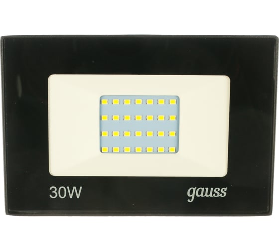 Светодиодный прожектор Gauss Elementary 30W 2100lm IP65 6500К черный ПРОМО 613100330P 0