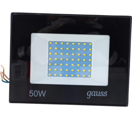 Светодиодный прожектор Gauss Elementary 50W 4500lm IP65 6500К черный ПРОМО 613100350P 4