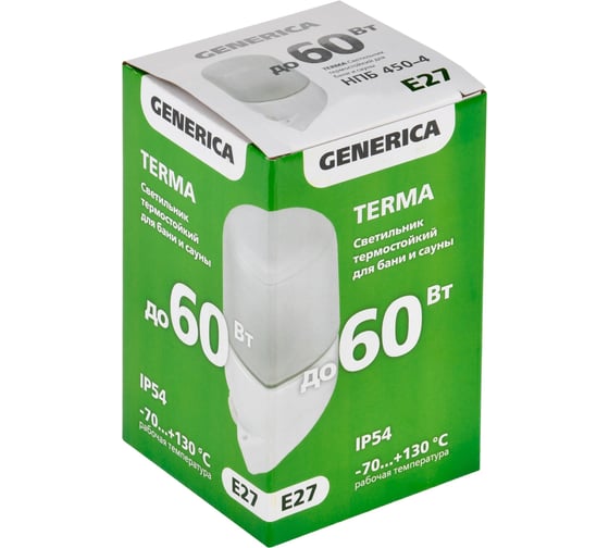 Светильник GENERICA TERMA НПБ 450-4 IP54 60Вт белый наклон TA-NPB0-4504-060-K01-G