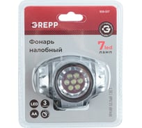 Налобный светодиодный фонарь GREPP 7LED, 3x1,5 v "AA", пластик 120 808-007