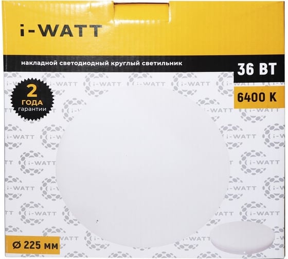 Светильник накладной I-WATT LED 36Вт 6400К 3600Лм 175-240V i-16107