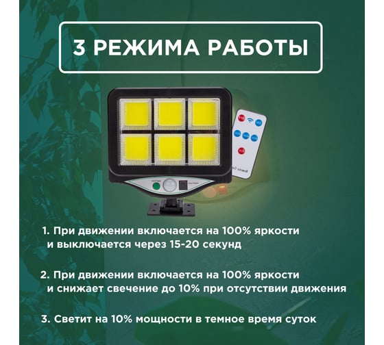 Светильник прожекторный REXANT Стрэнд, 6500К, встроенный аккумулятор, солнечная панель, коллекция Лондон 602-2424