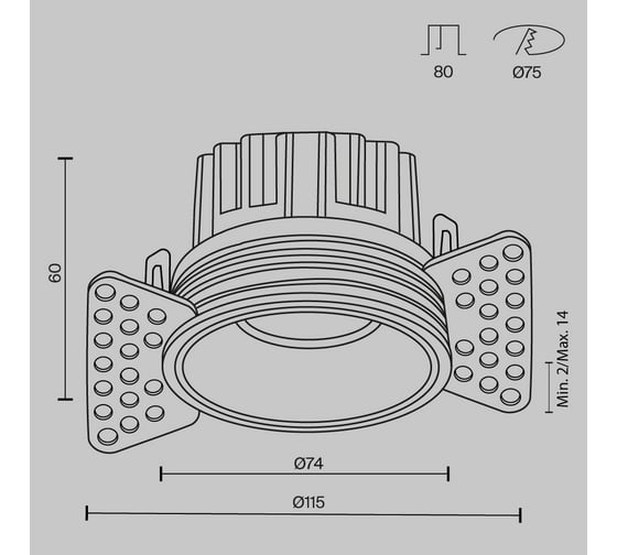 Встраиваемый светильник MAYTONI Round DL058-12W3K-TRS-BS