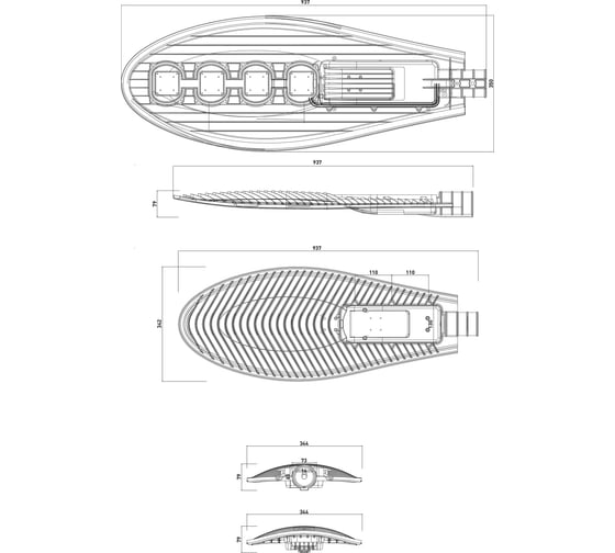 Светильник ЭРА, SPP52005KW, уличный, 200Вт, 22000лм, 5000К, КСС, Шaб, ICCOB, 48-60 мм, Б0043670