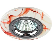Керамический светильник ЭРА DK62, CH/WH/R, декор, красный, MR16,12V/220V, Б0003800