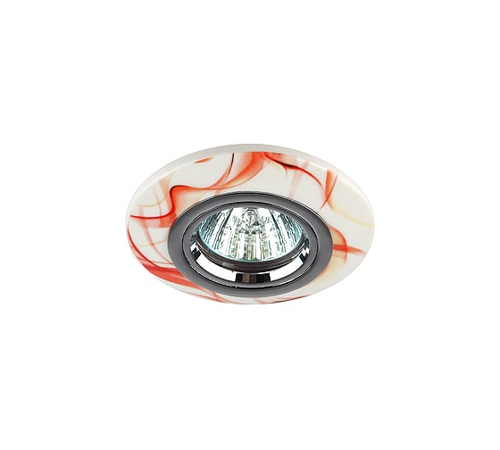 Керамический светильник ЭРА DK62, CH/WH/R, декор, красный,  MR16,12V/220V, Б0003800 1