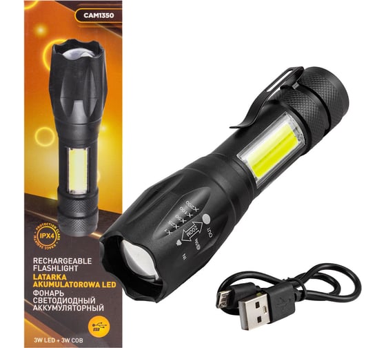 Фонарь светодиодный аккумуляторный FORSTIME FT-CAM1350(58484) 1