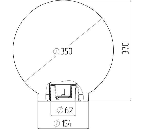 Садово-парковый светильник ЭРА НТУ 01100355 шар дымчатый D350 mm Б0048068