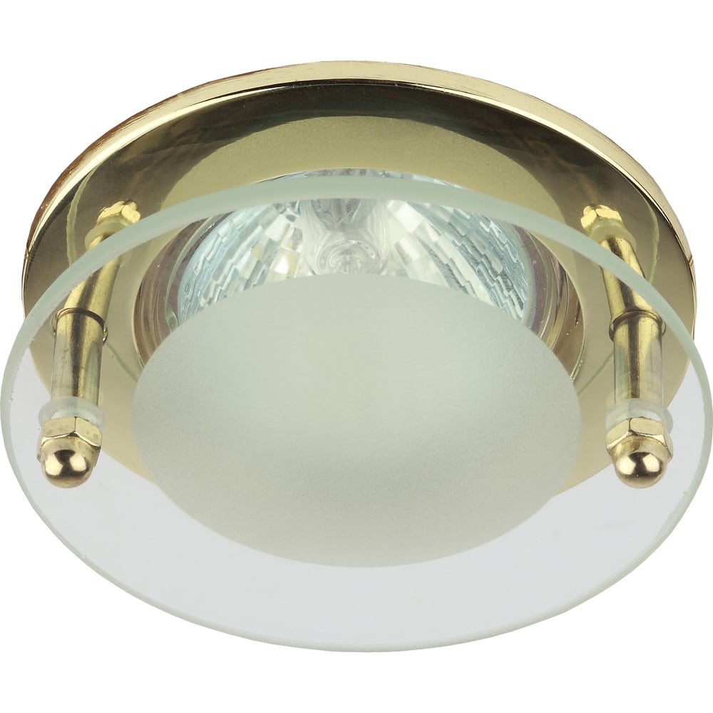 Светильник ЭРА KL15 GD, литой, с круглым стеклом, MR16, 12V/220V, 50W ...