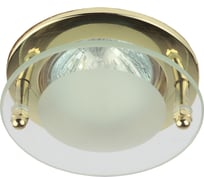 Светильник ЭРА KL15 GD, литой, с круглым стеклом, MR16, 12V/220V, 50W, золото, Б0002255