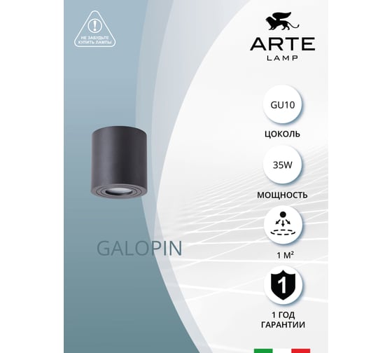 Потолочный светильник Arte Lamp A1460PL-1BK