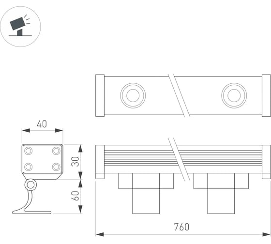 Линейный прожектор Arlight AR-LINE-760-18W Warm3000 1 шт. 045370