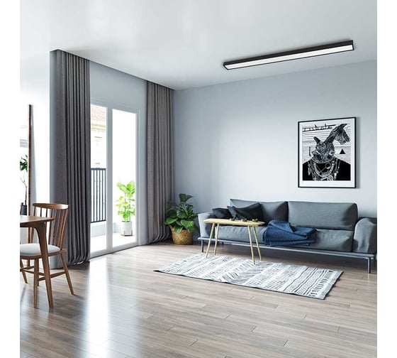 Светодиодный светильник Jazzway PSO-01 24Вт 4000К BLACK ДПО 1200х70мм IP40 5051911