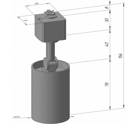 Светильник трековый поворотный Светкомплект E51A.D55/T MWH GU10 E51ATD55MWH