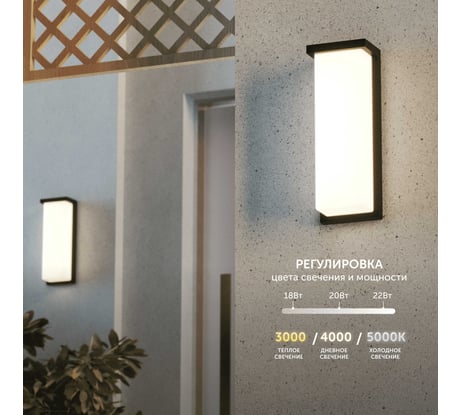 Уличный светильник Geniled настенный в стиле лофт / Бра настенный светильник для дома от сети 220 В / Влагозащитный IP66 фонарь с регулировкой цветовой температуры и мощности 8575 08575
