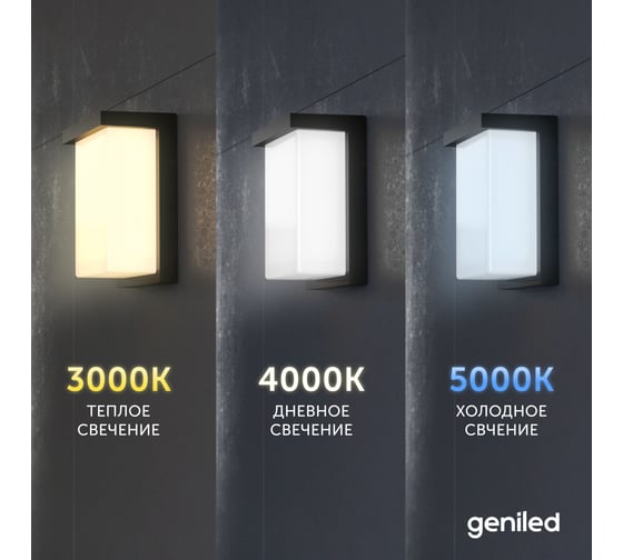 Уличный светильник Geniled настенный в стиле лофт / Бра настенный светильник для дома от сети 220 В / Влагозащитный IP66 фонарь с регулировкой цветовой температуры и мощности 8574 08574