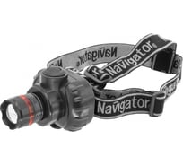 Фонарь Navigator, NPT-H03-3AAA, налобный, 3 режима, фокус, 1LEDx1Вт 94950
