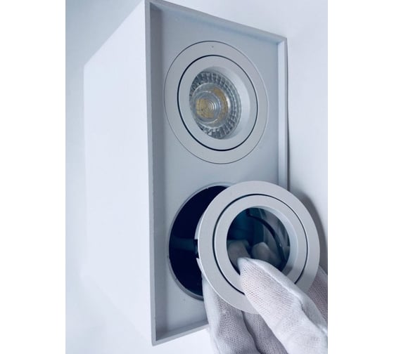 Светильник накладной квадратный Elvan 507-2SM-GU10-Wh белый NLS-507