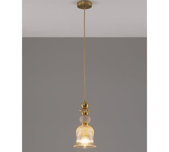Светильник подвесной Moderli Glassy, бронзовый, янтарный V10906-P