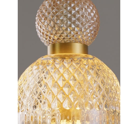 Светильник подвесной Moderli Glassy, бронзовый, янтарный V10906-P