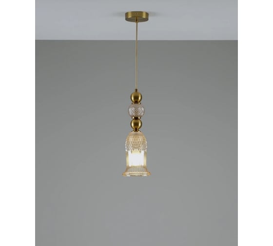 Светильник подвесной Moderli Glassy, бронзовый, янтарный V10907-P