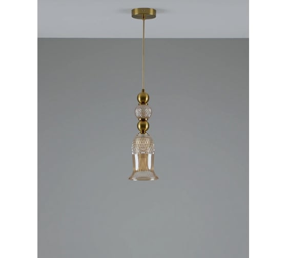 Светильник подвесной Moderli Glassy, бронзовый, янтарный V10907-P