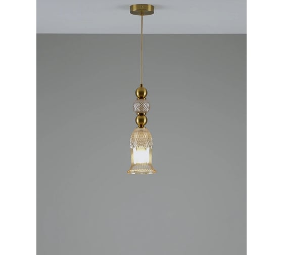 Светильник подвесной Moderli Glassy, бронзовый, янтарный V10907-P