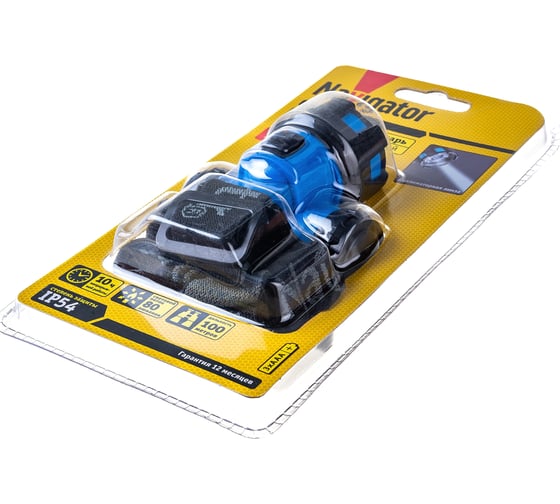 Фонарь Navigator NPT-H12-3AAA, налобный, 1LEDx1Вт, блистер 94323