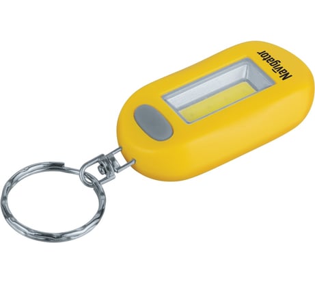 Фонарь Navigator NPT-KC05-2CR2032, брелок, пластик, 1СOB LED 1Вт, 3 режима, желтый 14084