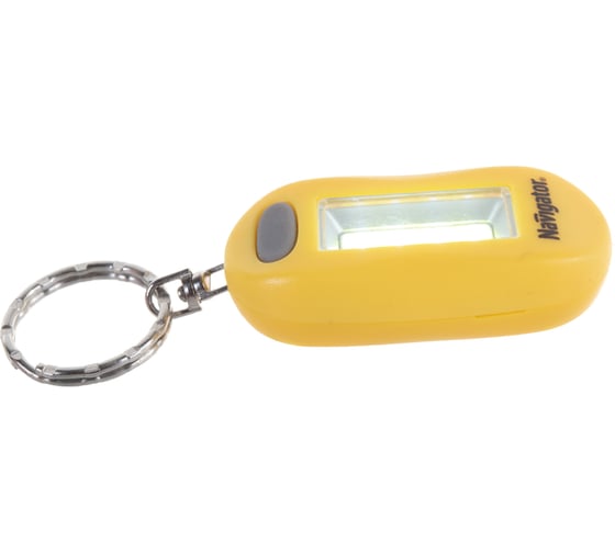Фонарь Navigator NPT-KC05-2CR2032, брелок, пластик, 1СOB LED 1Вт, 3 режима, желтый 14084