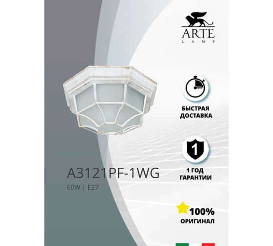 Уличный светильник Arte Lamp A3121PF-1WG