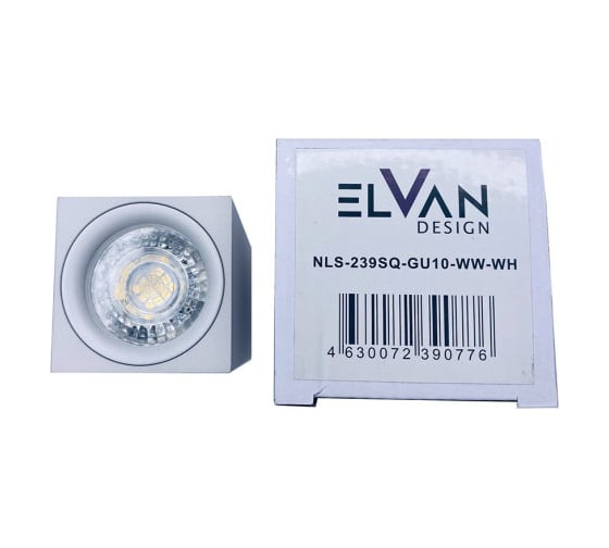 Светильник накладной Elvan 239SQ-GU10 белый NLS-239SQ-GU10-WW-WH