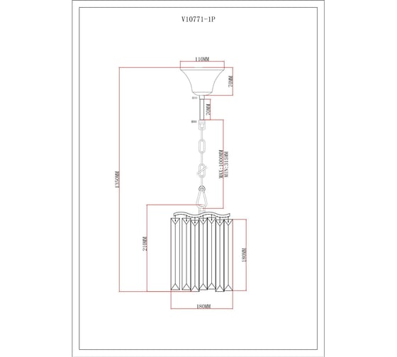 Светильник подвесной Moderli Wave хром V10771-1P