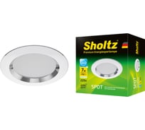 Светодиодный встраиваемый потолочный светильник Sholtz 7Вт 4200К пластик D100мм IP20 LOS3088