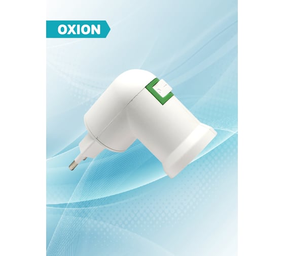 Переходник вилка-патрон OXION с выключателем угловой Е27, арт. AH-009WH-E27-UNGL