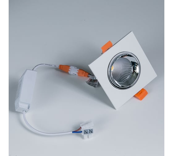 Встраиваемый светильник Citilux Альфа, белый+хром LED 7Wх3500K CLD001KNW1