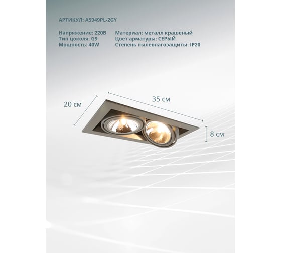 Потолочный светильник Arte Lamp A5949PL-2GY