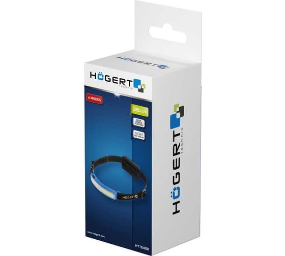 Налобный фонарик HOEGERT TECHNIK COB XPG USB, 6 функции HT1E428