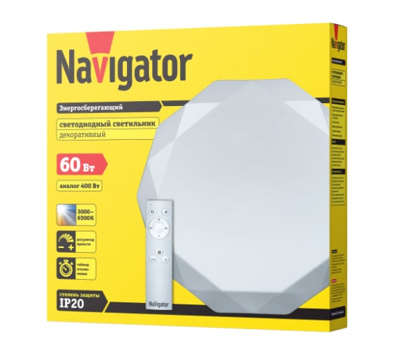 Светильник Navigator NBL-RC01-60-MK-IP20-LED алмаз 61661