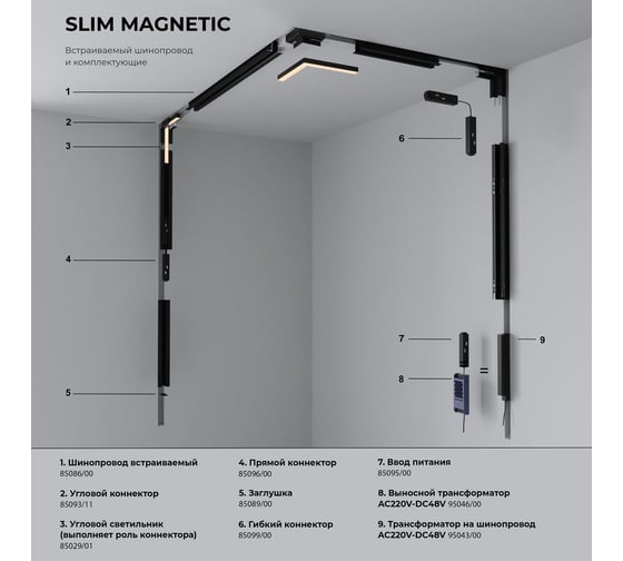 Трековый светильник Elektrostandard Slim Magnetic L02 20W 3000K (черный) a067374