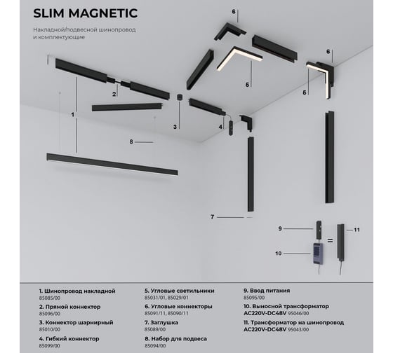 Трековый светильник Elektrostandard Slim Magnetic L02 30W 3000K (черный) a067375