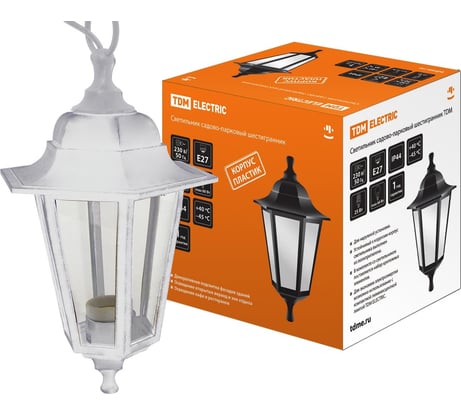 Светильник уличный шестигранник TDM ELECTRIC, подвес, пластик, белый SQ0330-0733