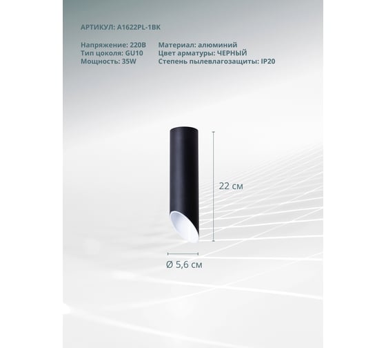 Потолочный светильник Arte Lamp A1622PL-1BK